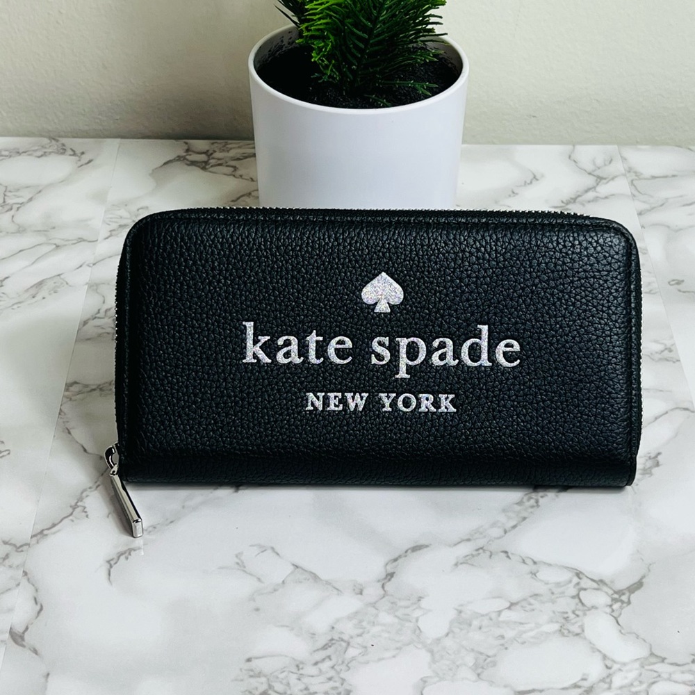 Kate Spade Glitter Large wallet Black
